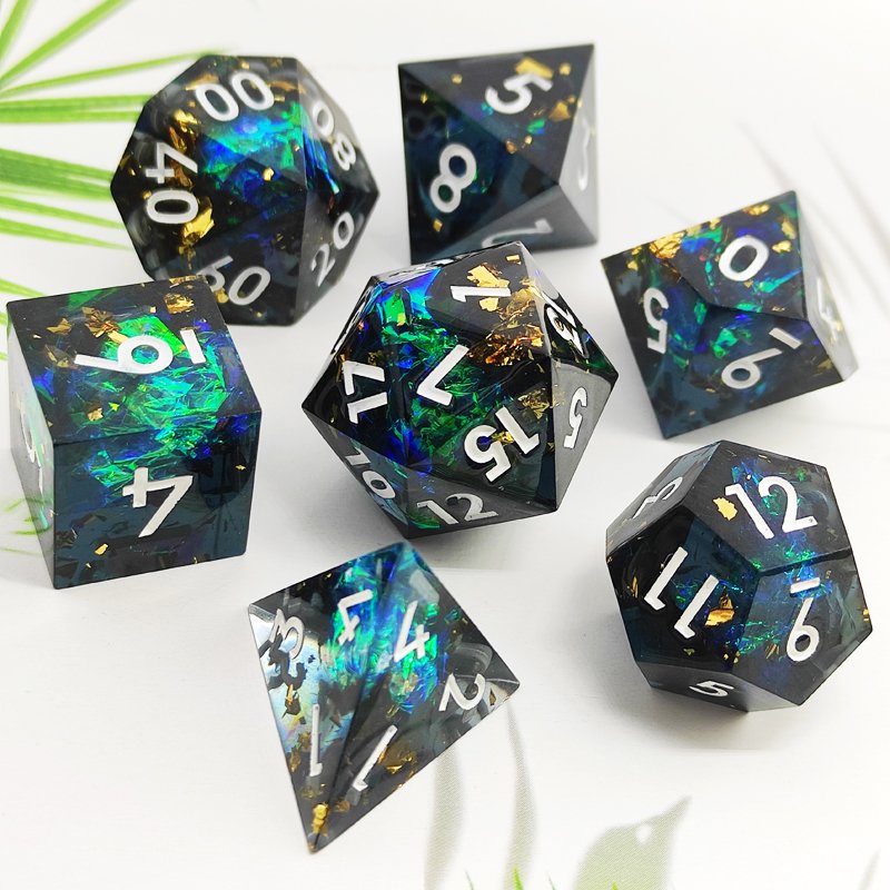 manufacturers custom wholesale d20 acrylic dnd transparent gemstone dice bag trayresin game rpg polyhedral sharp edge dice
