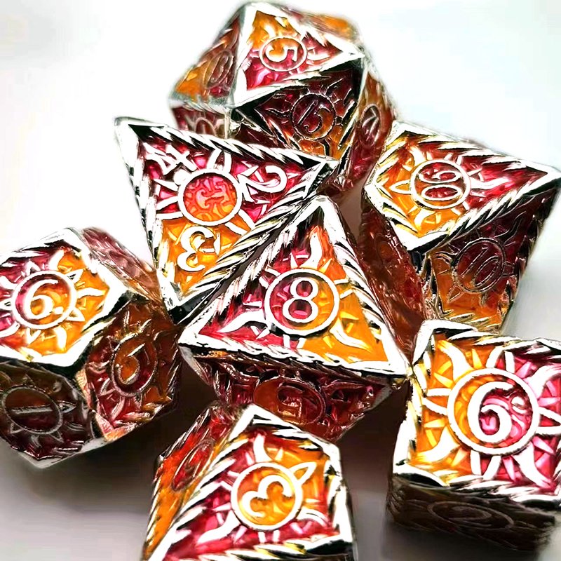 Customizable Logo Metal Dice Set for D&D & RPG for Dungeons Dragons Role Playing Games and Promotions