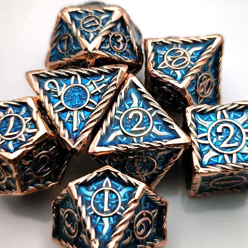 Customizable Logo Metal Dice Set for D&D & RPG for Dungeons Dragons Role Playing Games and Promotions