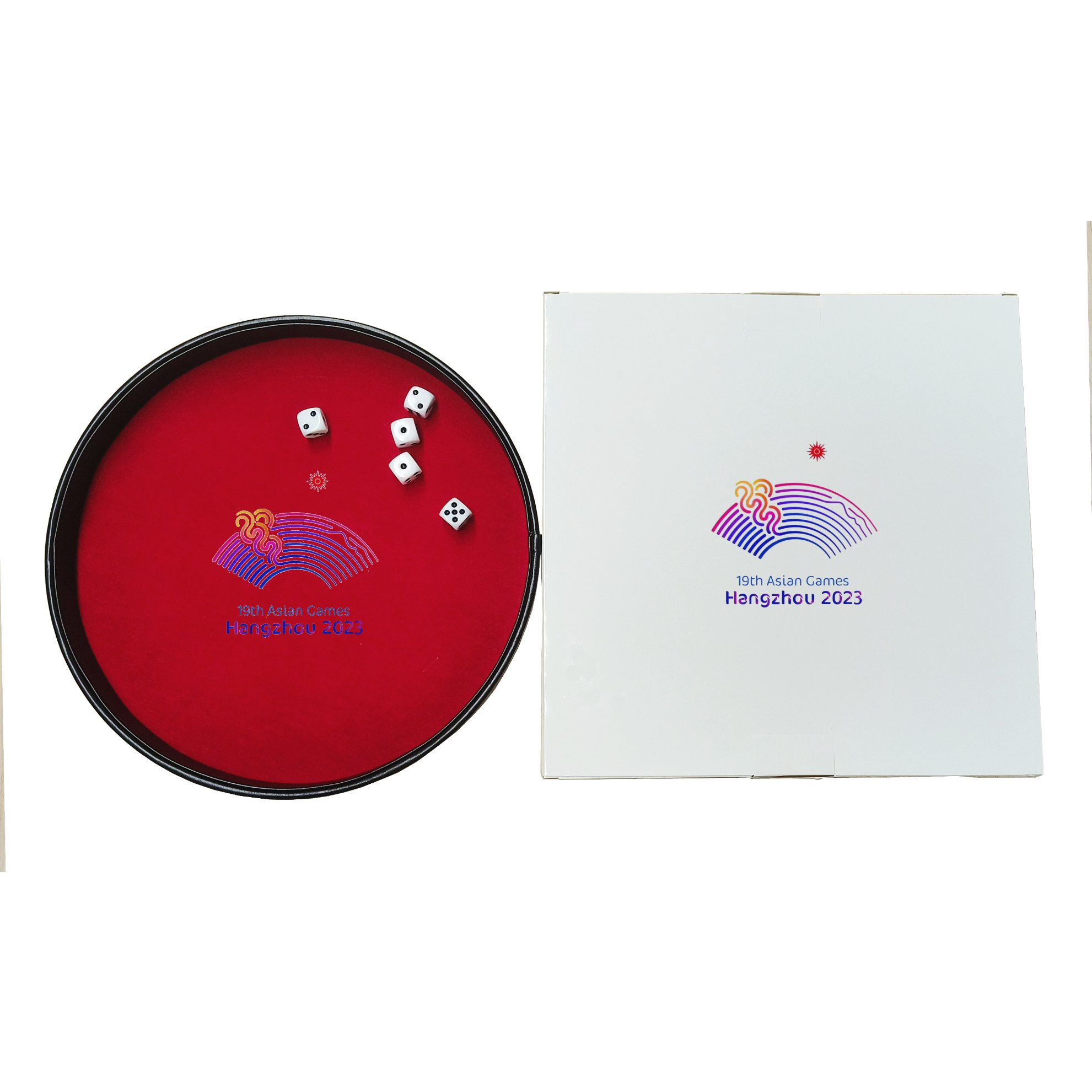 2024 Wholesale PU Leather Covered Velvet Inner Rolling Dice Tray Custom Logo Round Shape Board Game PU Leather Storage Dice Tray