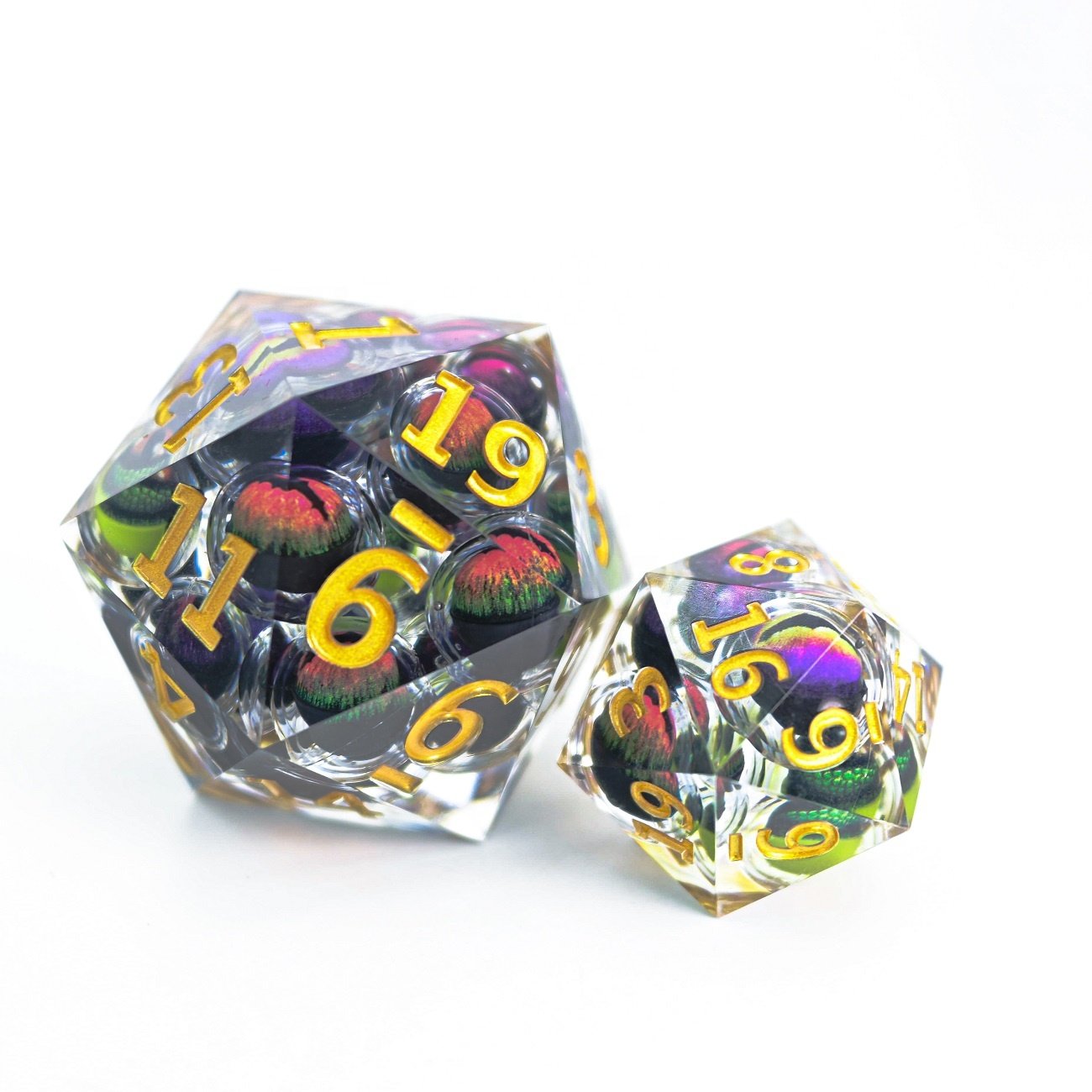 Large D20 Multiple Dragon Eye Sharp Edge Beautiful Color Resin DnD Dice for RPG Game