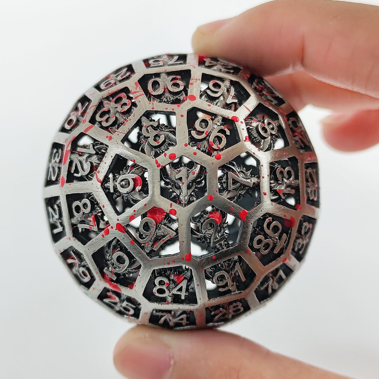 Mini Planet Wholesale RPG Board Games Handmade Hollow Copper Circle Dice Custom round D20 for DND MTG Metal Material
