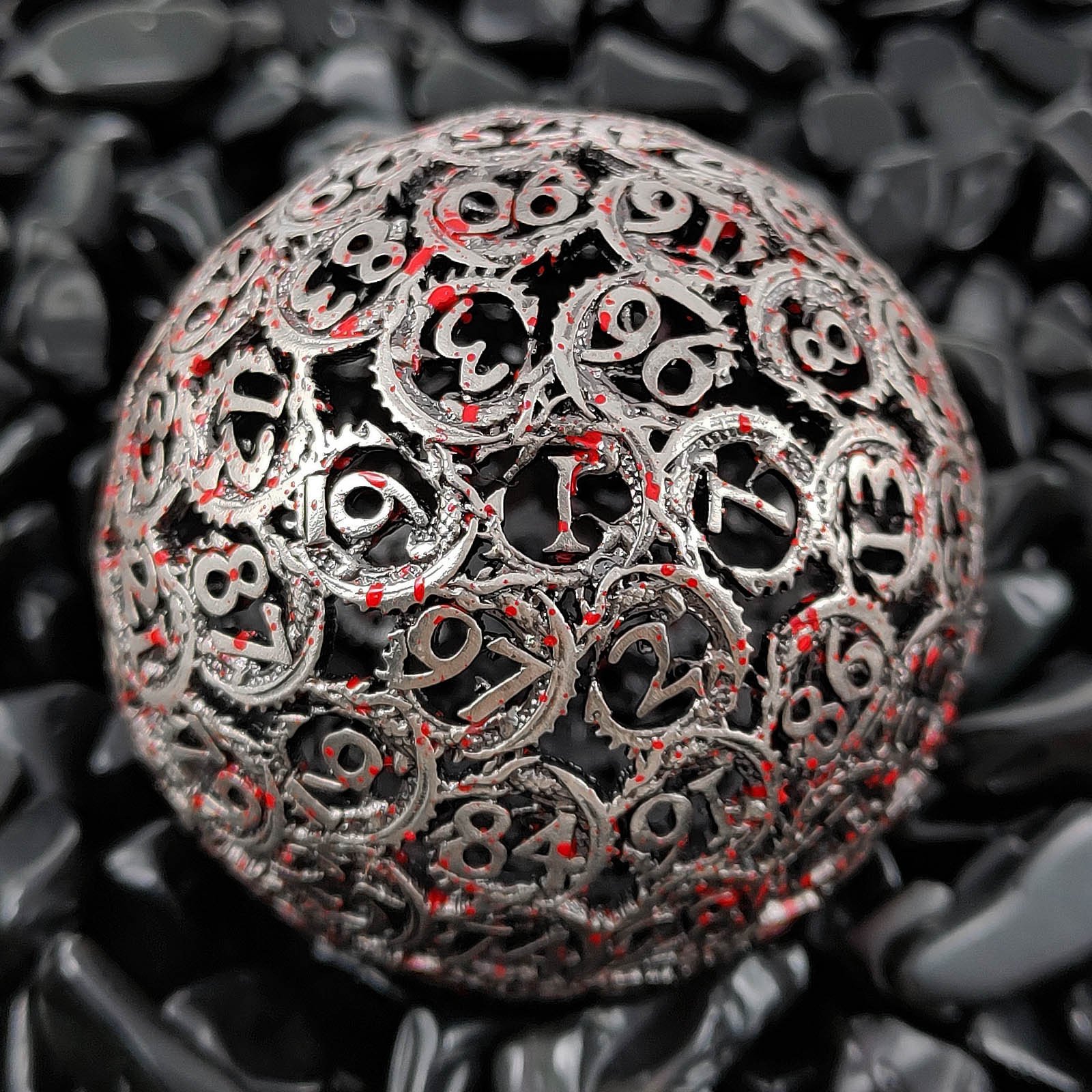 Mini Planet Wholesale RPG Board Games Handmade Hollow Copper Circle Dice Custom round D20 for DND MTG Metal Material