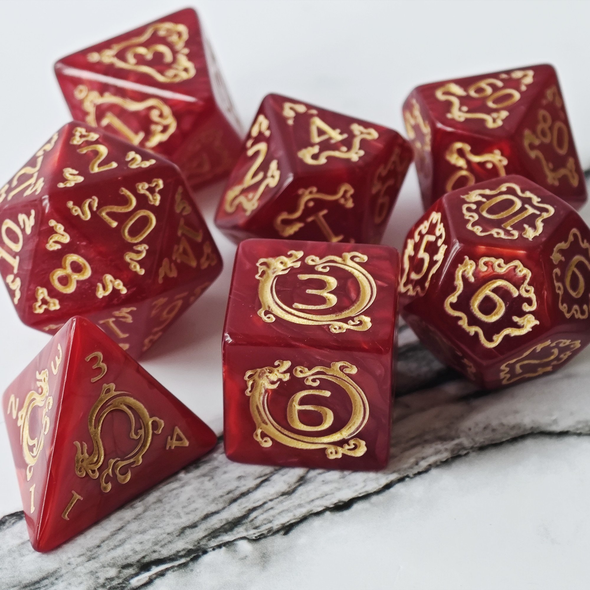MINI PLANET DND Dice Set Polyhedral Dungeons and Dragons Acrylic Colored Dice Set For TRPG Wholesale Acrylic Plastic Dice Green