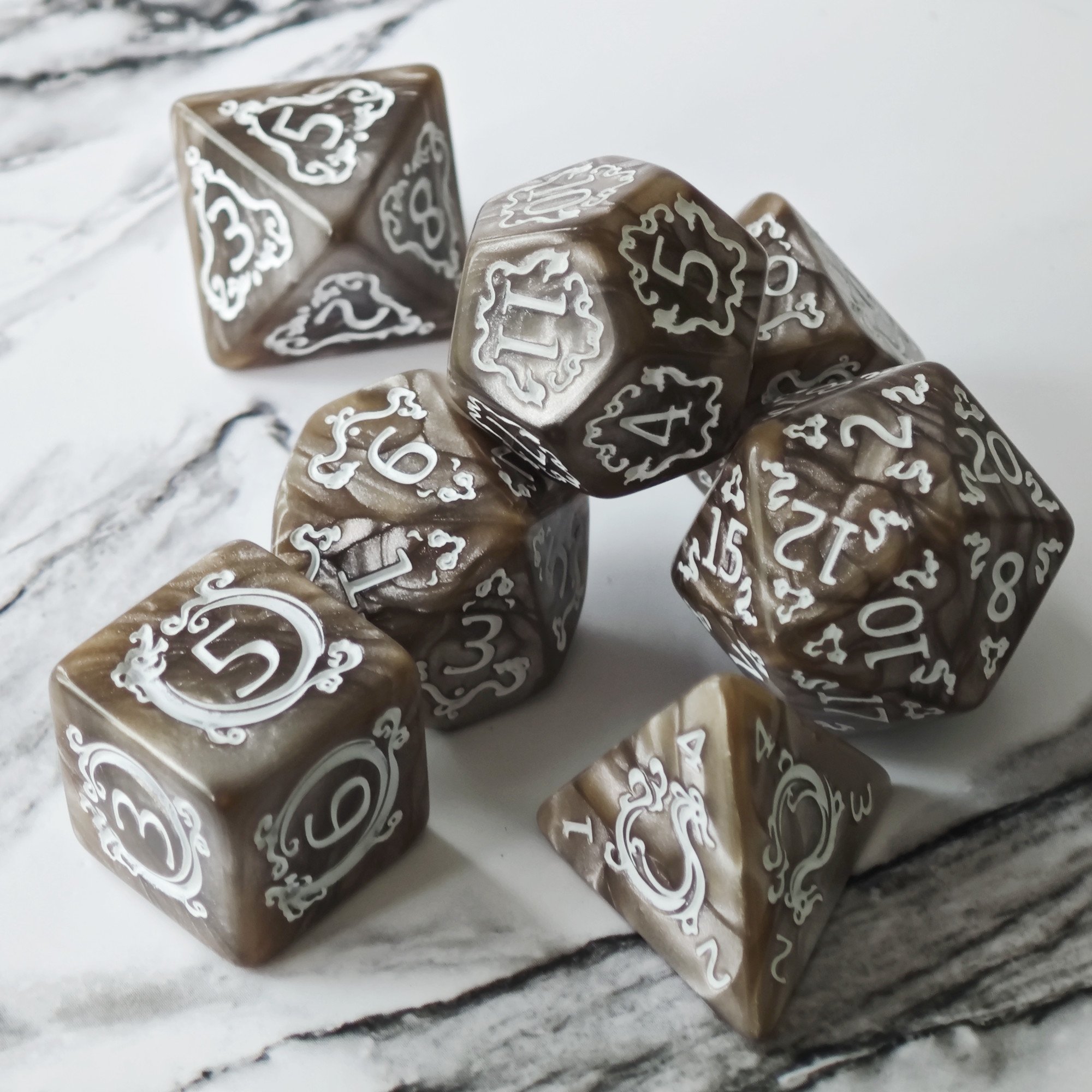 MINI PLANET DND Dice Set Polyhedral Dungeons and Dragons Acrylic Colored Dice Set For TRPG Wholesale Acrylic Plastic Dice Green