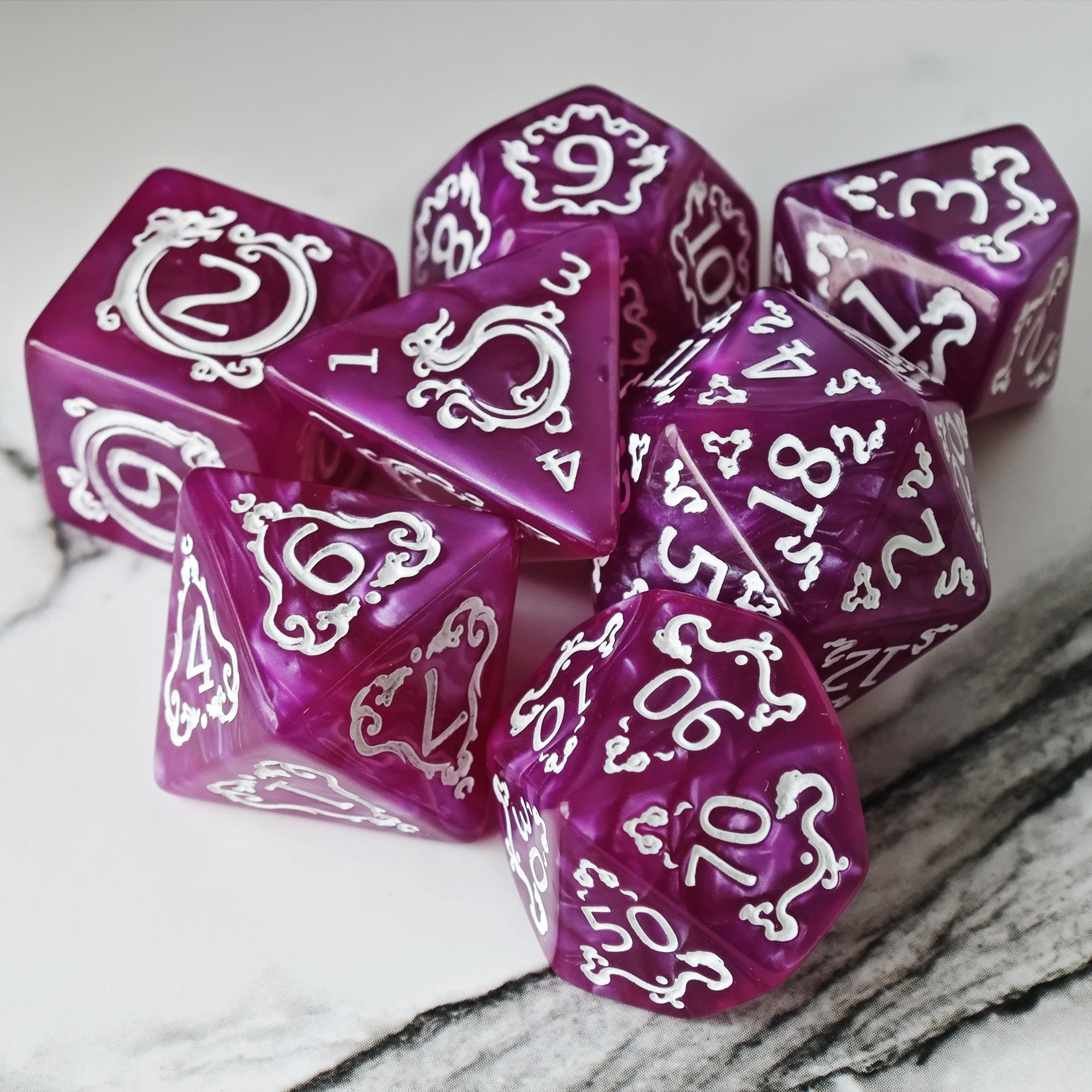 MINI PLANET DND Dice Set Polyhedral Dungeons and Dragons Acrylic Colored Dice Set For TRPG Wholesale Acrylic Plastic Dice Green