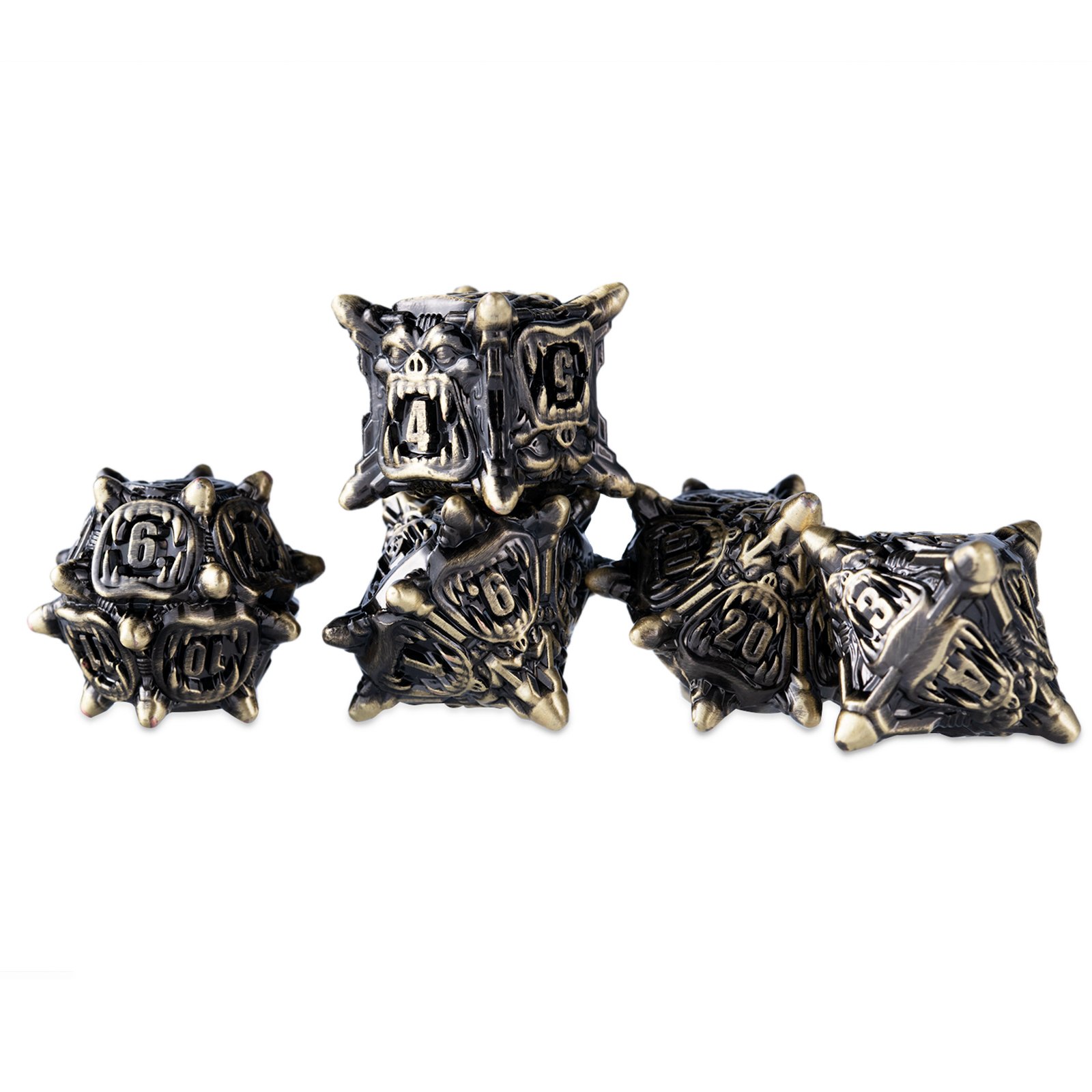 Factory Customized wholesale high-quality metal dice set dnd dice RPG game 7PCS Polyhedral Metal Dice Set For Table Game