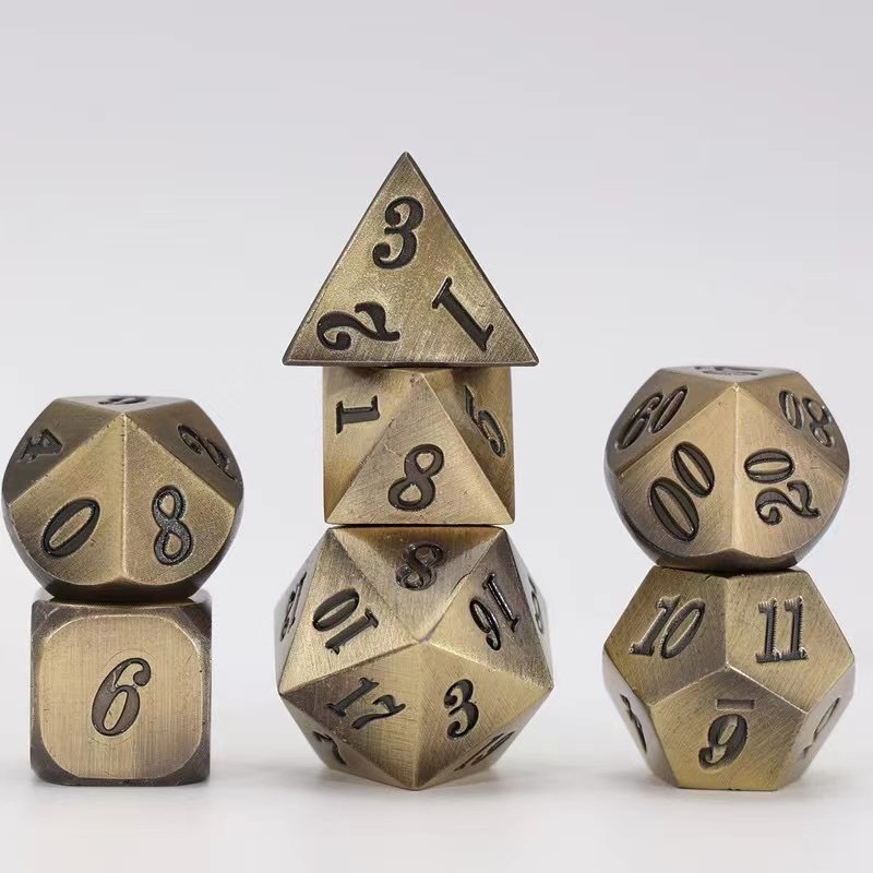 Custom logo Polyhedron metal dice set RPG DND Dungeon Dragon role-playing board game