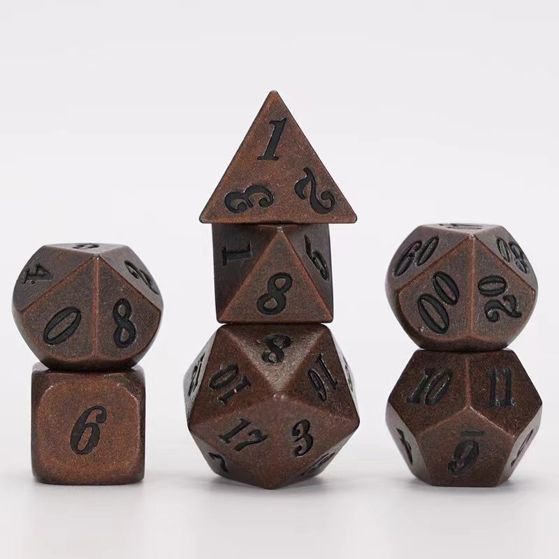 Custom logo Polyhedron metal dice set RPG DND Dungeon Dragon role-playing board game