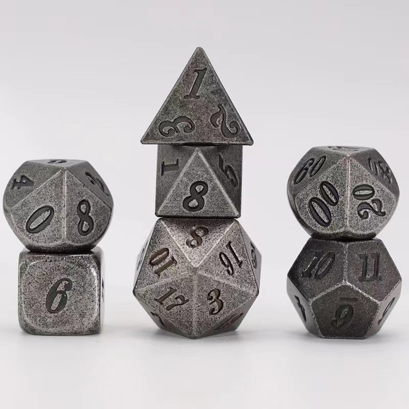 Custom logo Polyhedron metal dice set RPG DND Dungeon Dragon role-playing board game