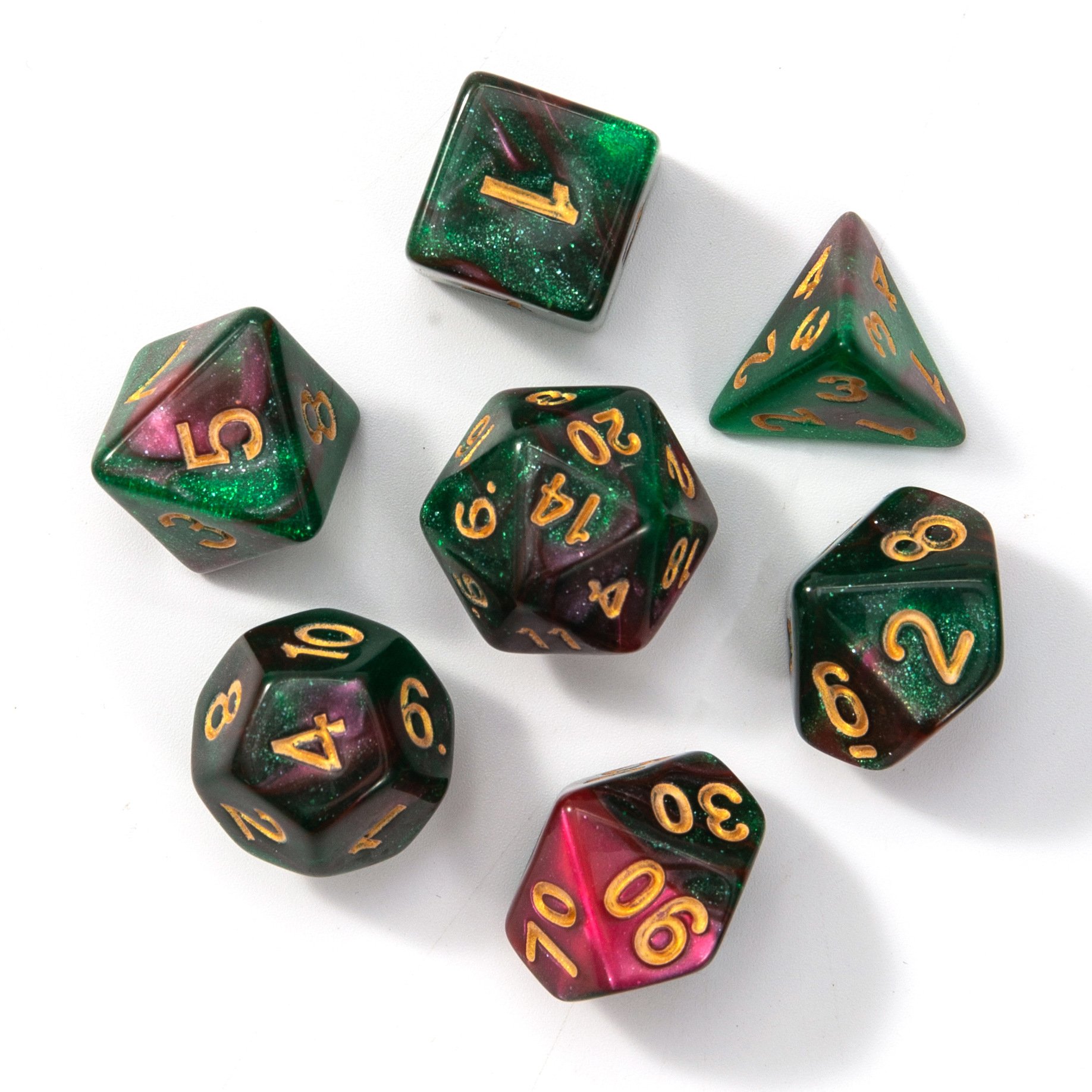 Set of 7 Acrylic Dice for PRTG Game Two-Color Star Runner Hot Dice with Custom Logo 16mm Square Acrylic Wood Plastic Pieces