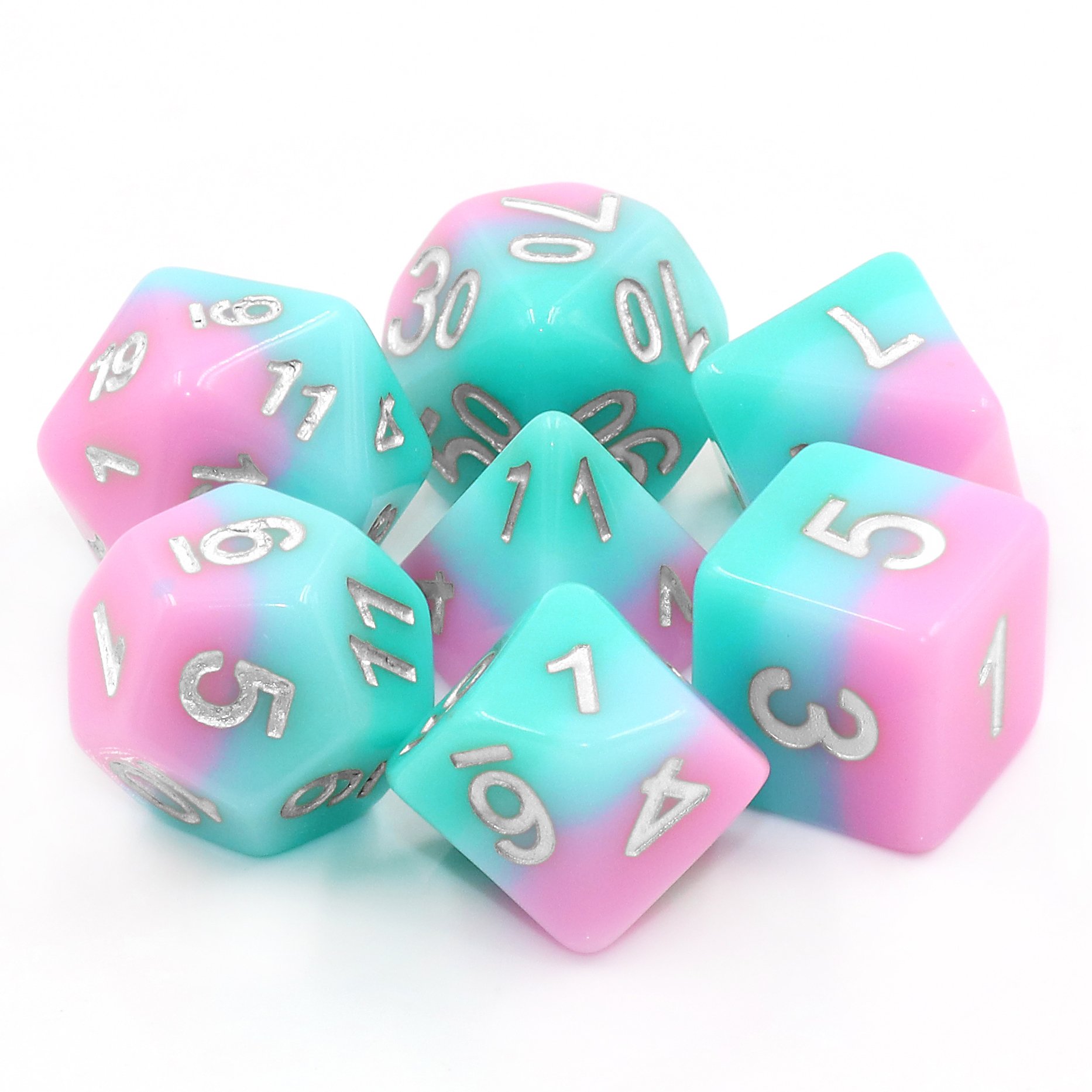 2022 HD Pastel color layer dice cute children gaming dice set for dnd starter