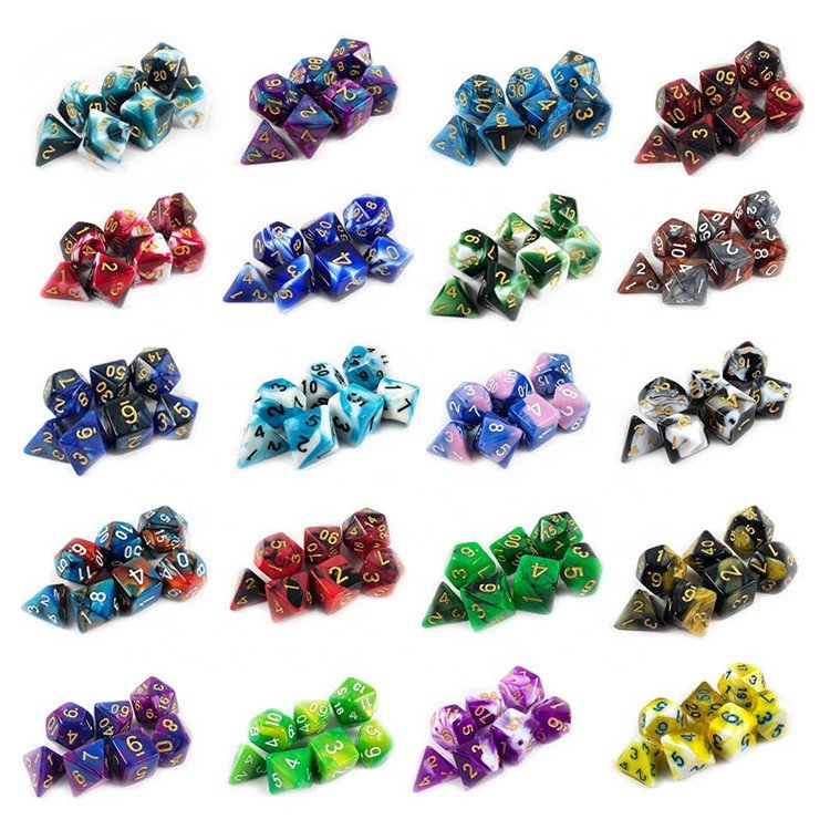Custom high quality plastic game gaming purple dnd dice for dnd