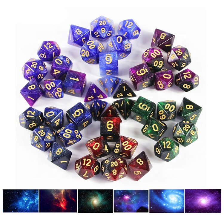 Custom high quality plastic game gaming purple dnd dice for dnd