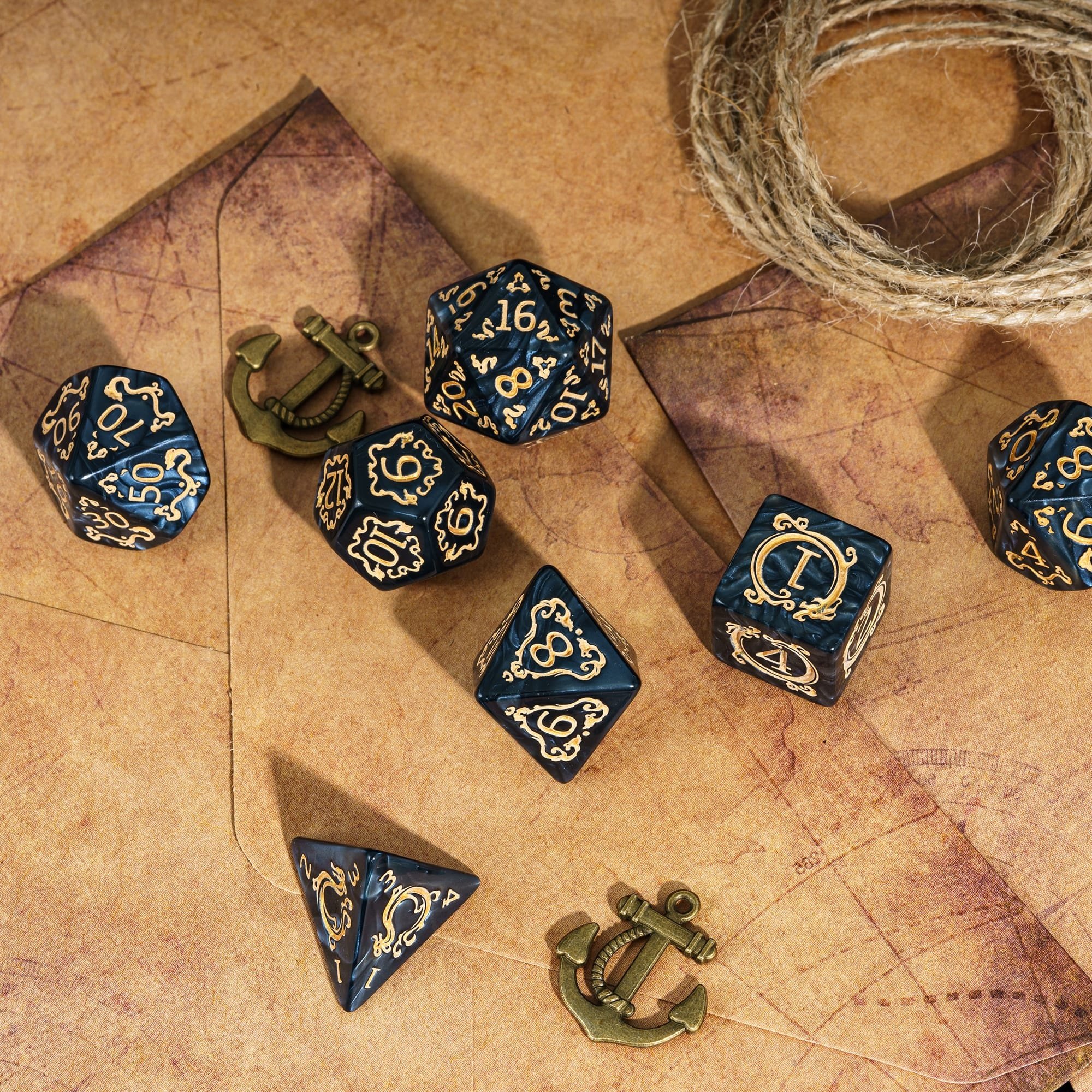 Udixi Custom Acrylic Clouds Dragon Pattern Plastic Dice Set for for DND Dungeons and Dragon RPG Board Games