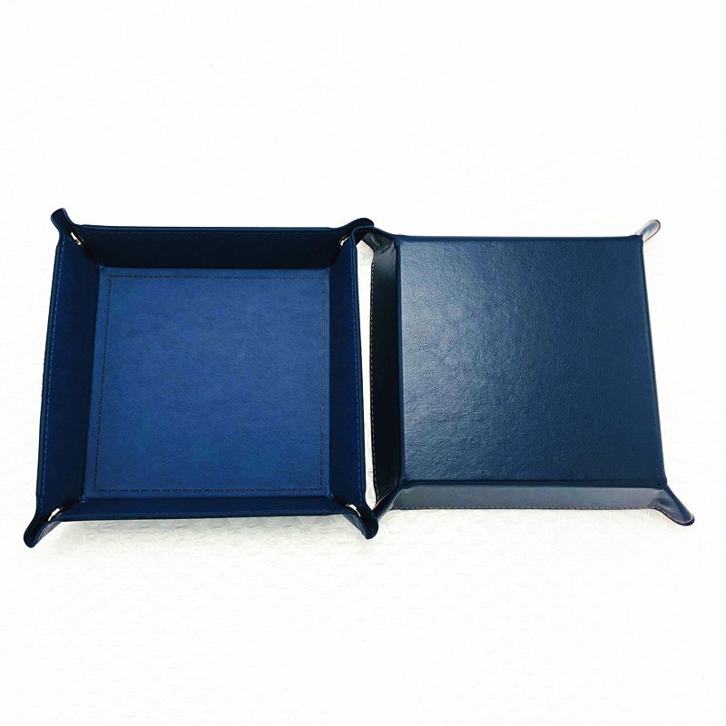 Multicolor custom Logo gambling Holder Rolling PU Leather Velvet Folding Case Dice Tray Cup Set Velvet for DND RPG Dice Tray