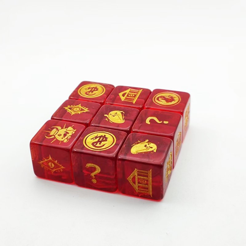 wholesale custom personalized logo rune fancy dice low moq outlet board game dice set polyhedral acrylic resin dice