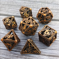 Wholesale Complete D&D Dice Set RPG Gaming Dice Hollow Dragon Metal Dice Set for RPG Games DND Gifts