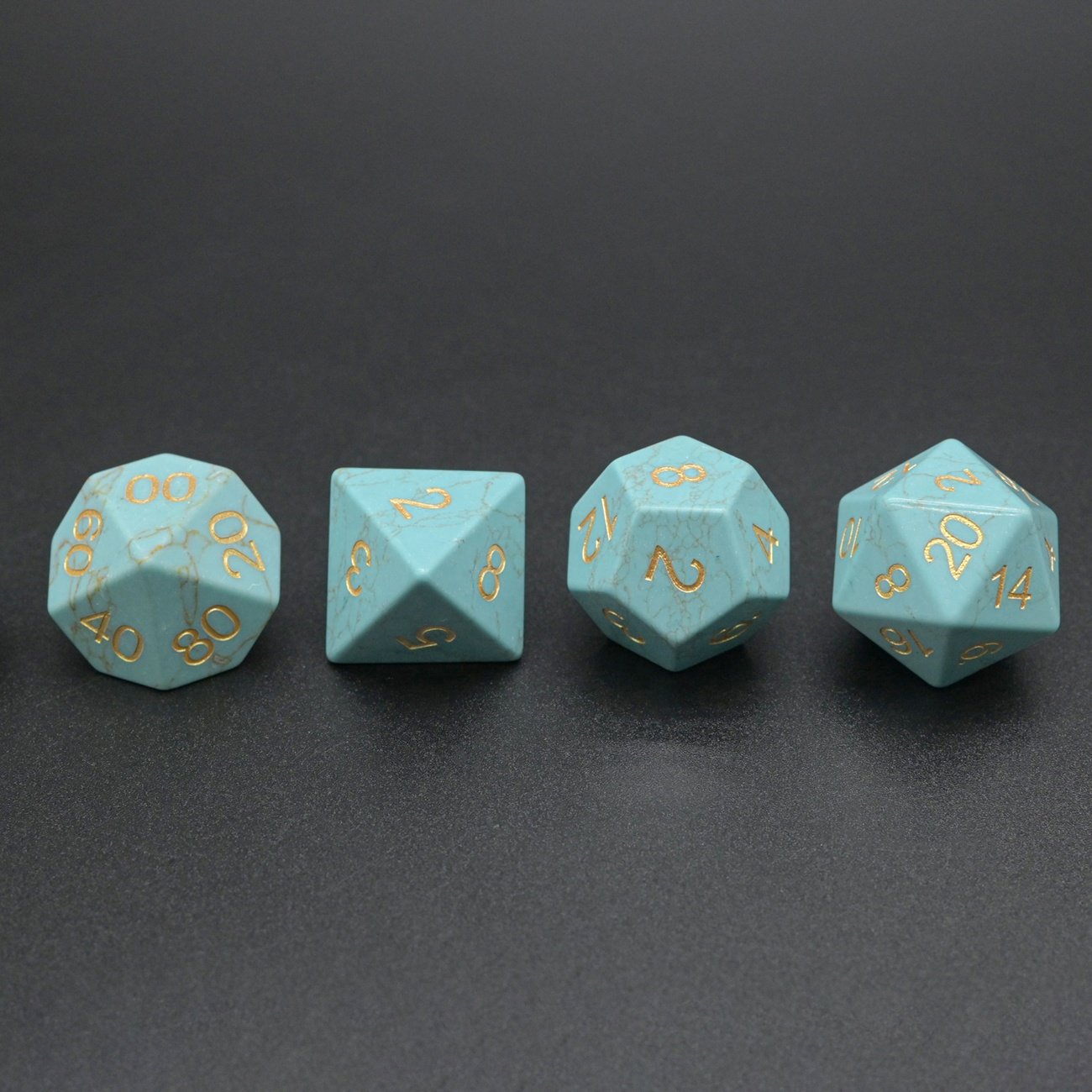 Synthetic Blue Turquoise Stone Dice Custom Fun DND Dice Set For Board Game Lovers