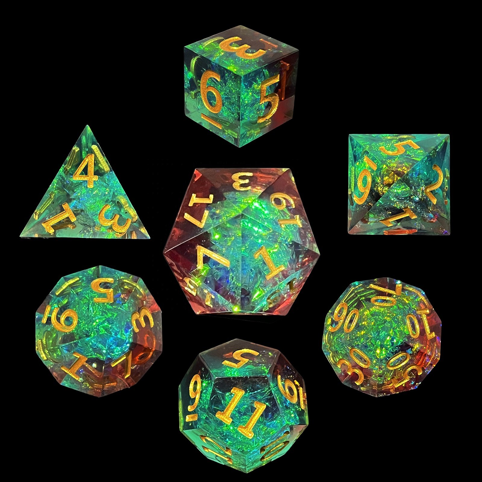 XINRONG Resin Dice Christmas Color Scheme Board Game Role Play Dungeons and Dragons map