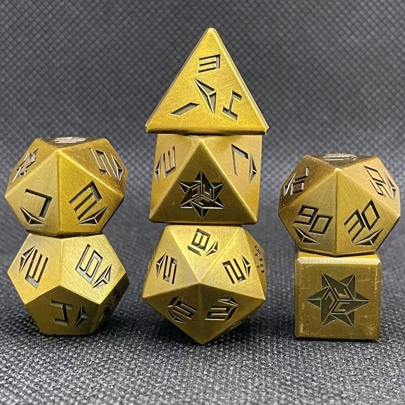 New metal crop circle polygon dice dnd board game entertainment metal dice