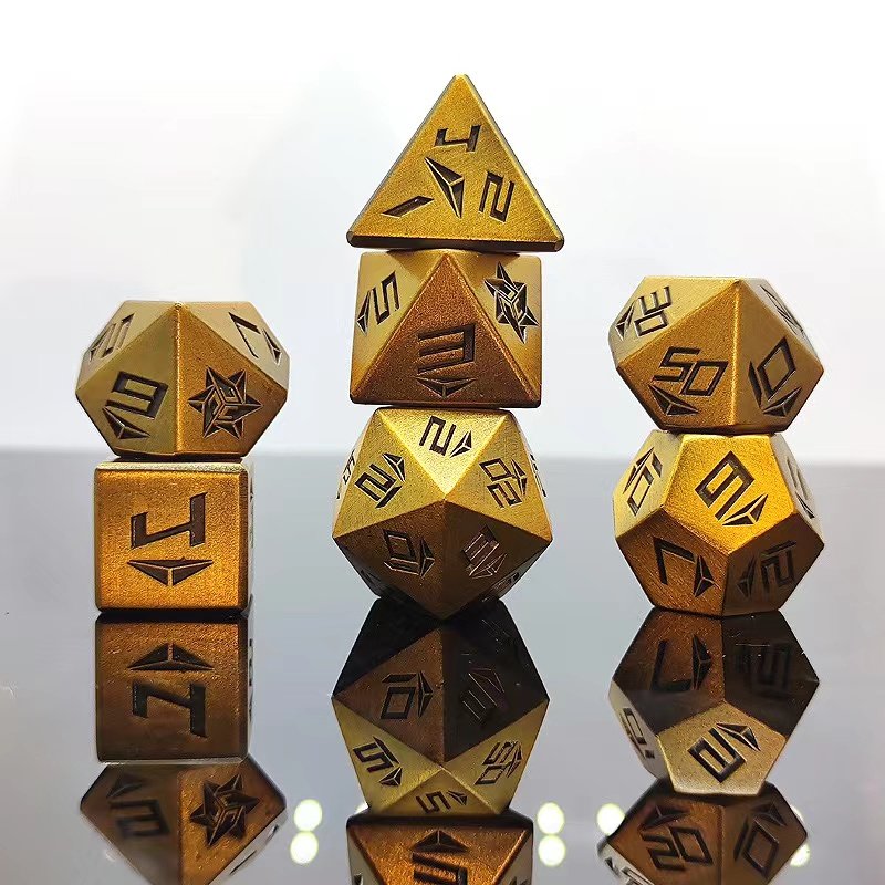 New metal crop circle polygon dice dnd board game entertainment metal dice