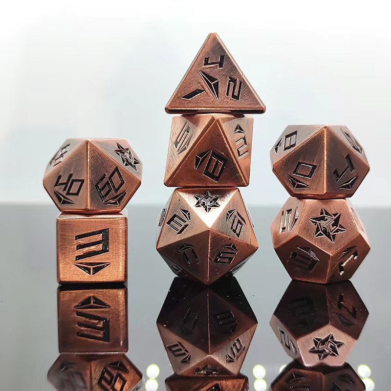 New metal crop circle polygon dice dnd board game entertainment metal dice