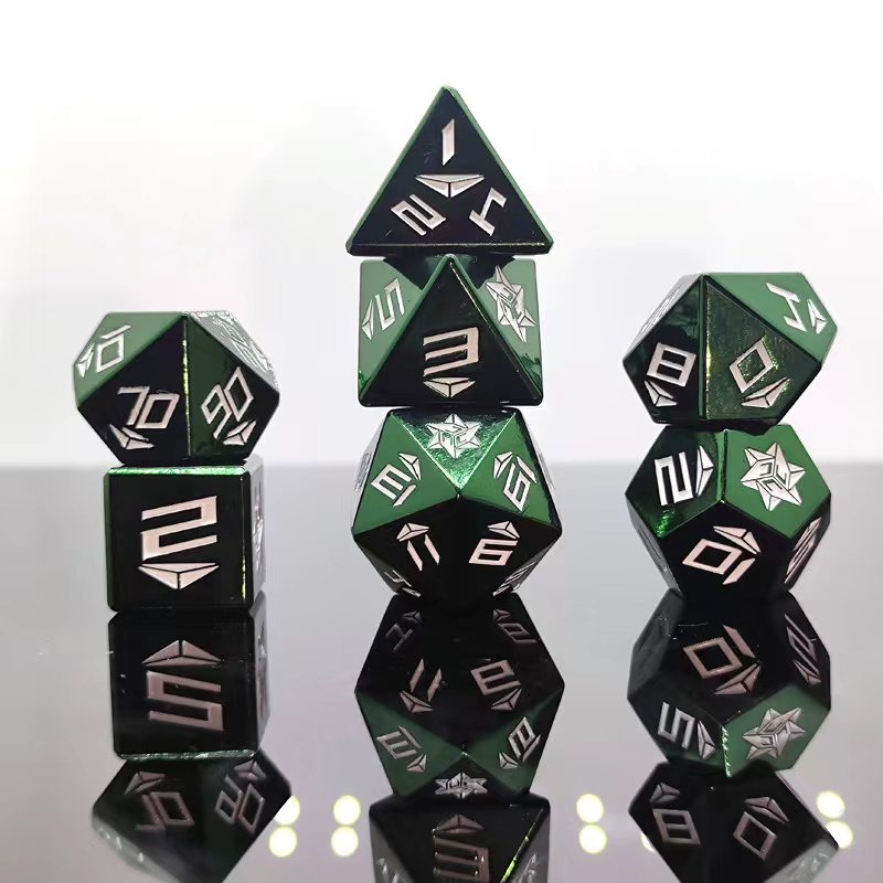 New metal crop circle polygon dice dnd board game entertainment metal dice