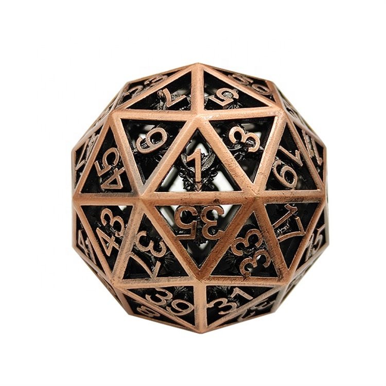 60 Sided Light Weighted Oversize Dungeons and Dragons Custom Metal Empty 40mm Dice