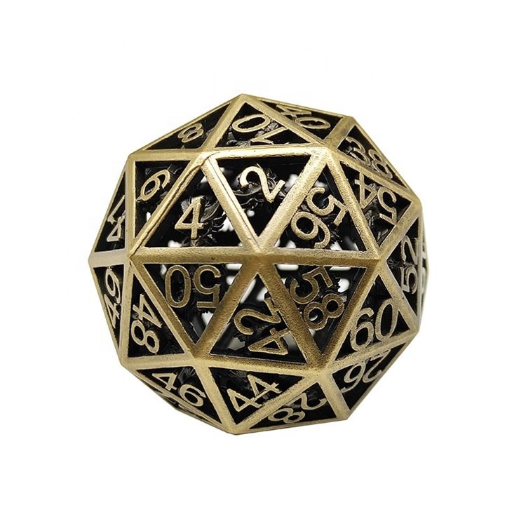 60 Sided Light Weighted Oversize Dungeons and Dragons Custom Metal Empty 40mm Dice