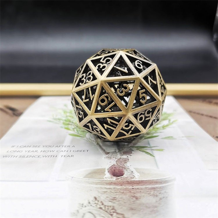 60 Sided Light Weighted Oversize Dungeons and Dragons Custom Metal Empty 40mm Dice