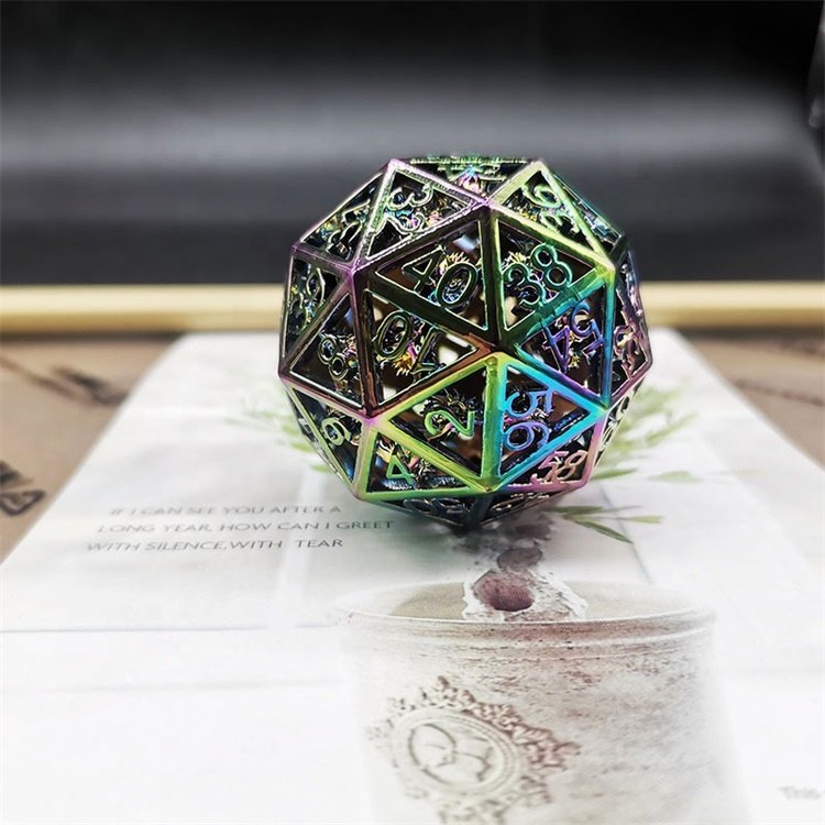 60 Sided Light Weighted Oversize Dungeons and Dragons Custom Metal Empty 40mm Dice