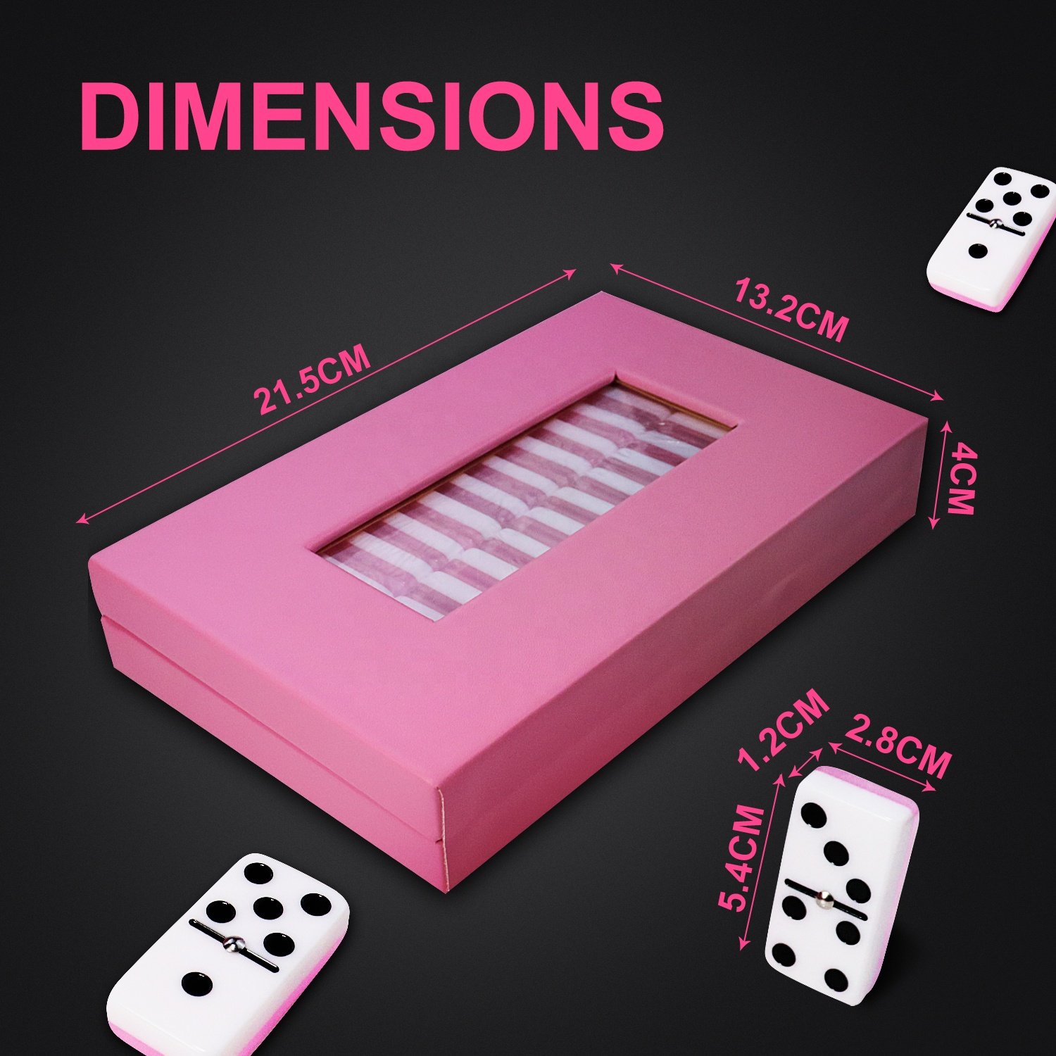 Hot Selling 28 Pieces Double 6 Domino 21.5*13.2*4cm Leather Domino Blocks Box
