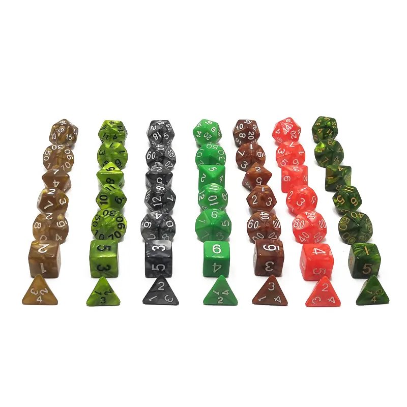 Custom polyhedral pearl dice acrylic game dice dnd dice set