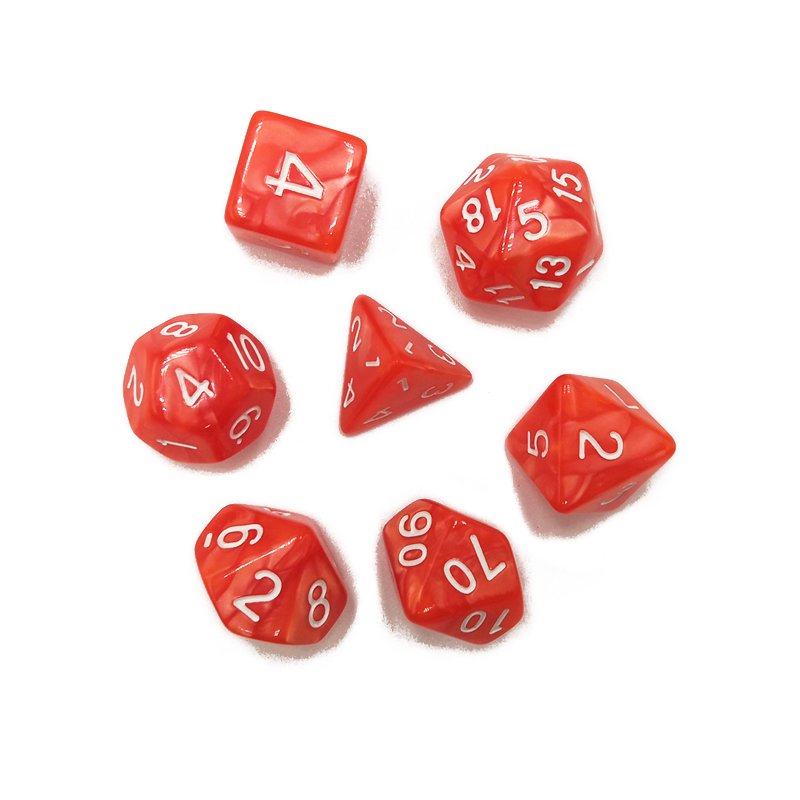 Custom polyhedral pearl dice acrylic game dice dnd dice set
