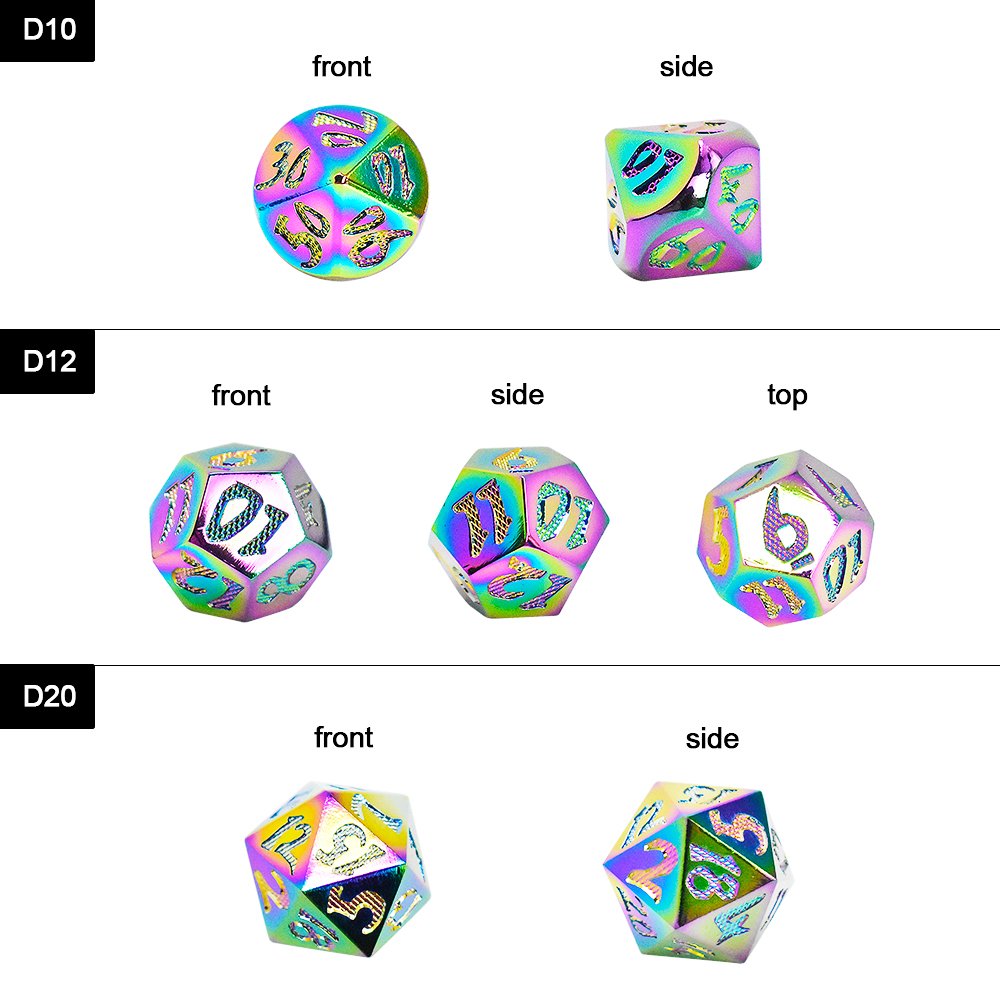 Factory Zinc alloy Bulk Dice Wholesale Table Game Accessories Custom Polyhedral Metal Dice Set