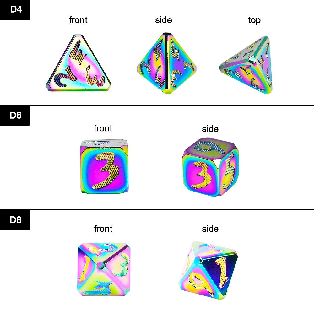 Factory Zinc alloy Bulk Dice Wholesale Table Game Accessories Custom Polyhedral Metal Dice Set