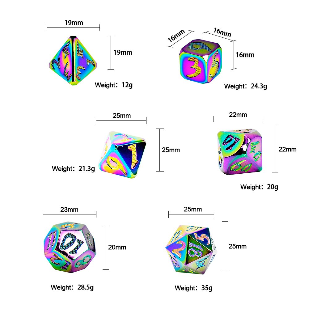 Factory Zinc alloy Bulk Dice Wholesale Table Game Accessories Custom Polyhedral Metal Dice Set