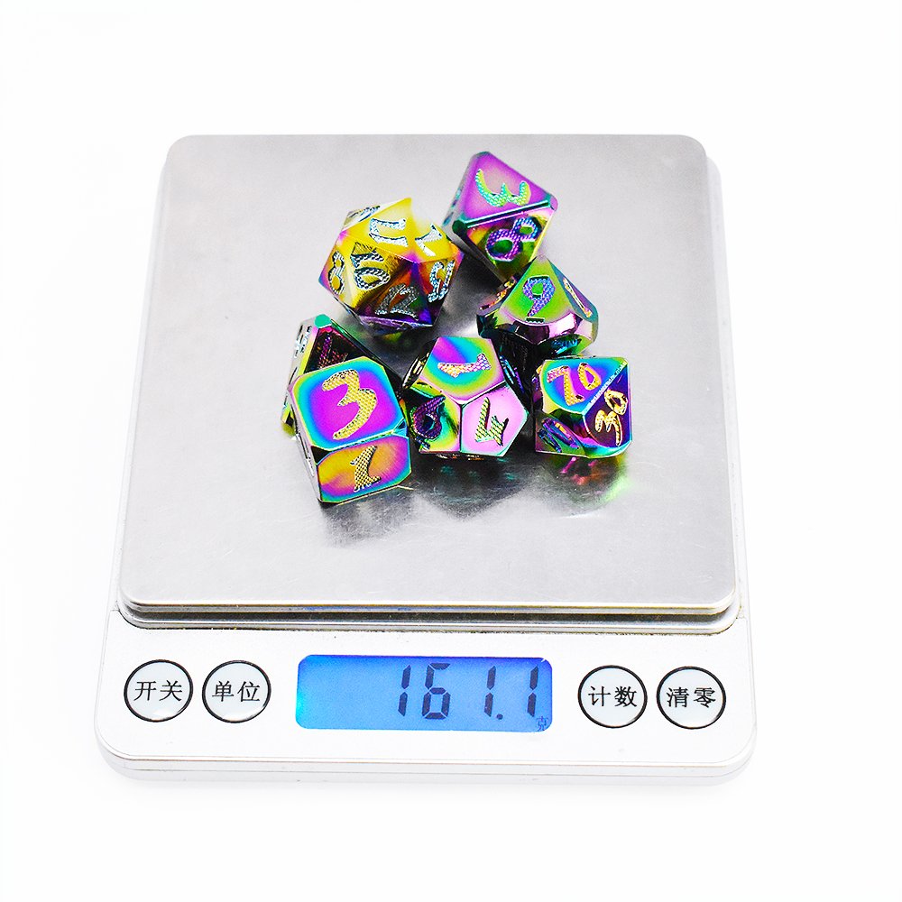 Factory Zinc alloy Bulk Dice Wholesale Table Game Accessories Custom Polyhedral Metal Dice Set