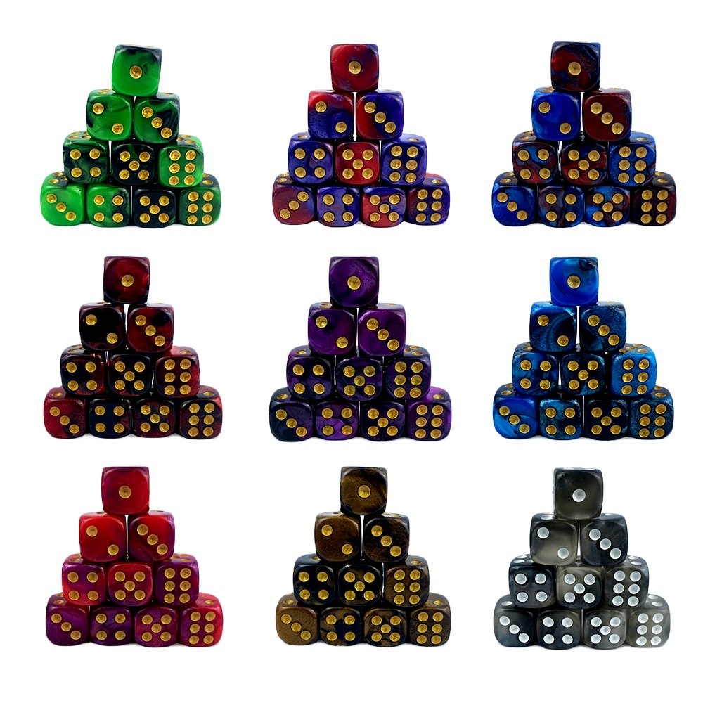 Board Game 12mm D6 Acrylic Dice Two-color Rounded Corners High Quality Dice Game Teaching Custom Dice