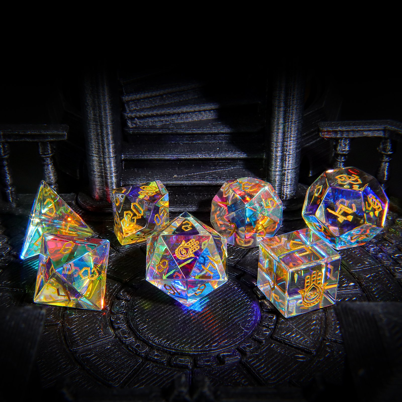 Customized Handmade Glass DND Dice Set Custom Polyhedron Game Dice Custom Leisure And Entertainment Supplies RPG Dice