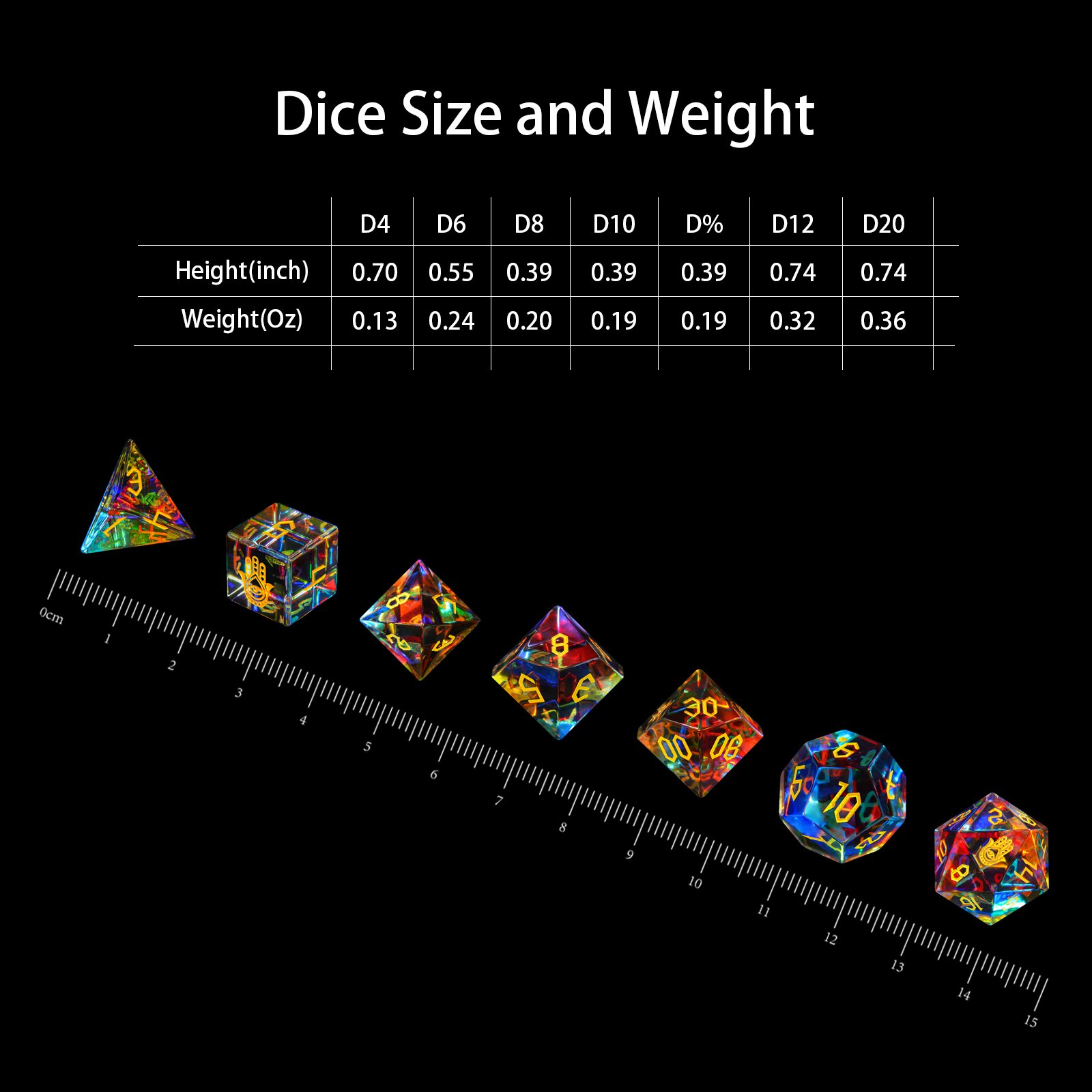 Customized Handmade Glass DND Dice Set Custom Polyhedron Game Dice Custom Leisure And Entertainment Supplies RPG Dice