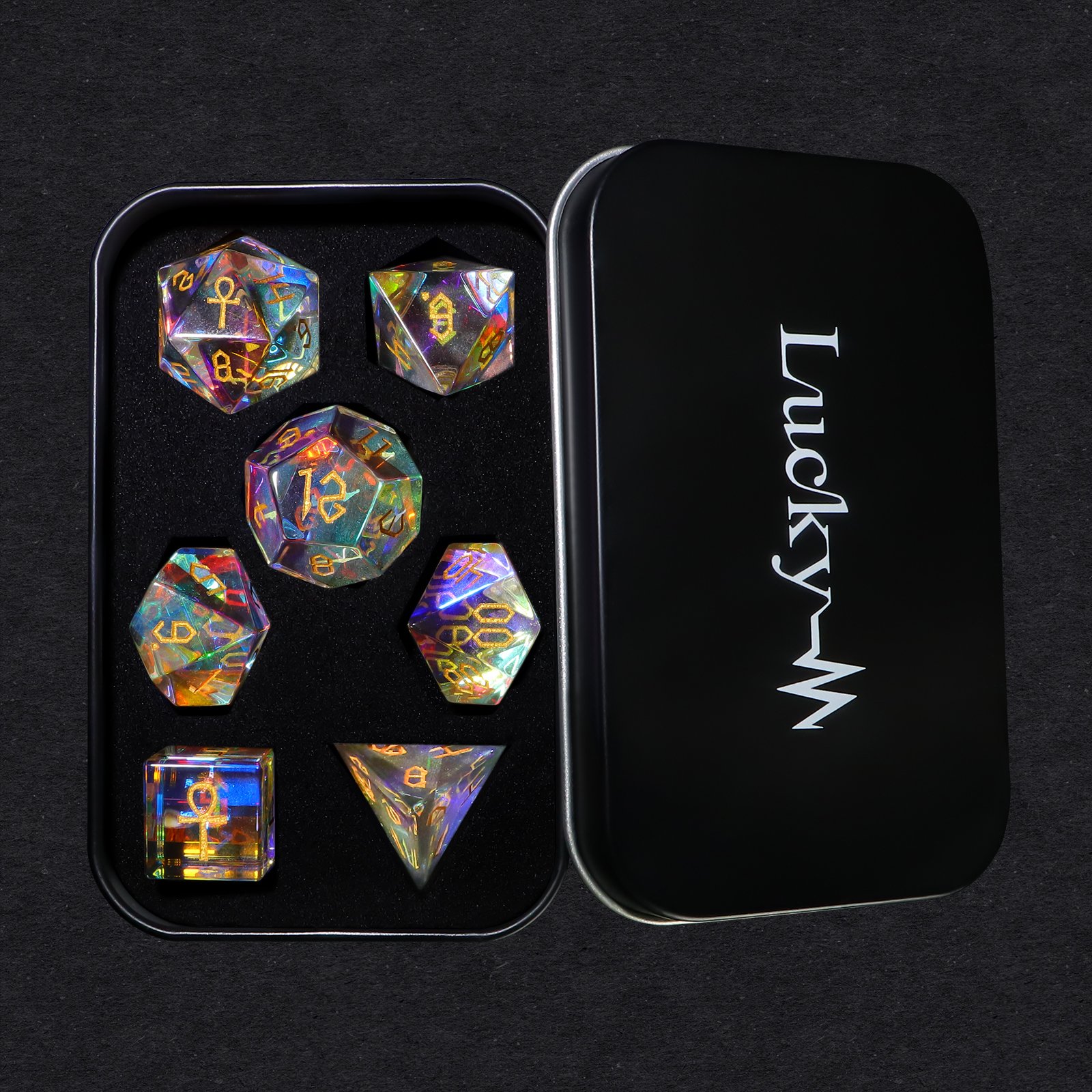 Customized Handmade Glass DND Dice Set Custom Polyhedron Game Dice Custom Leisure And Entertainment Supplies RPG Dice