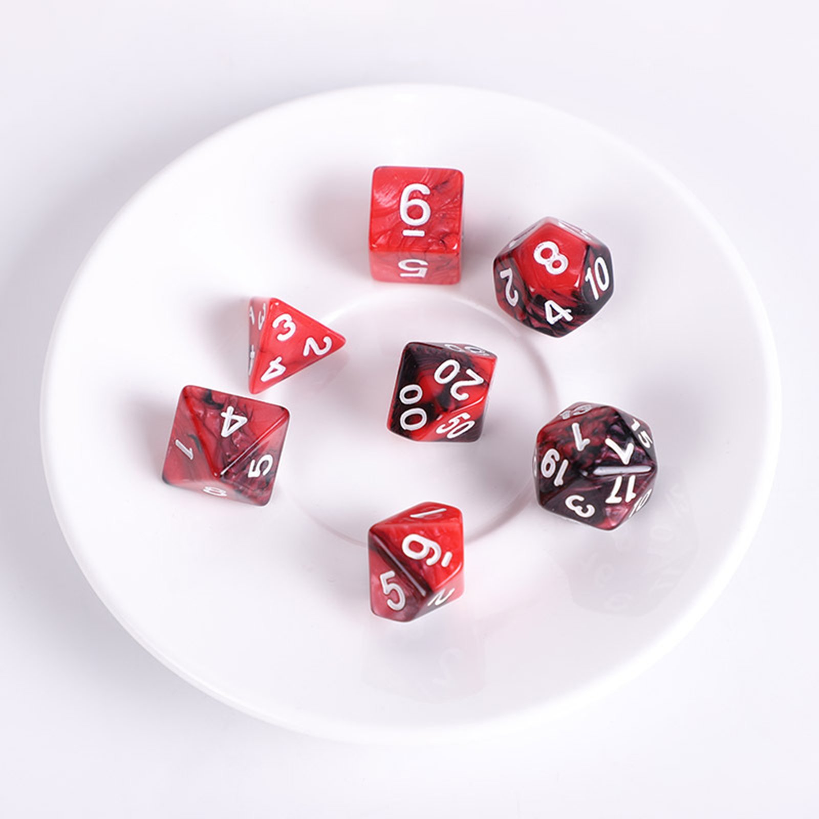 Custom engraved logo polyhedral two-color acrylic dice Castle role-playing tabletop game RPG dice DND acrylic dice set
