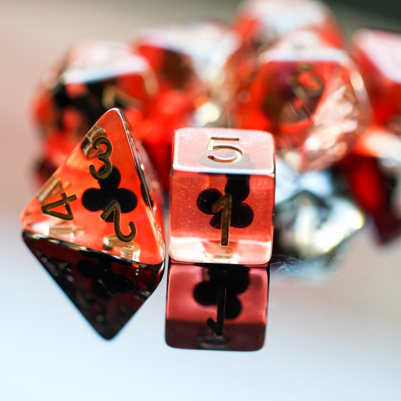 Udixi Resin Plastic Polyhedral custom logo dungeons and dragons cube dice game set rpg Poker Pattern
