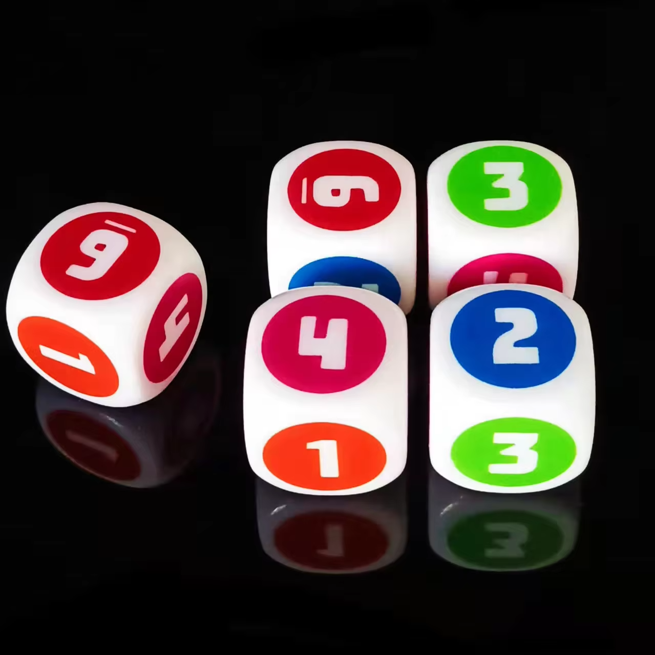 16mm Rounded Custom Dice Digital Teaching Dice Set Table Games Accessories Color Printed Dice