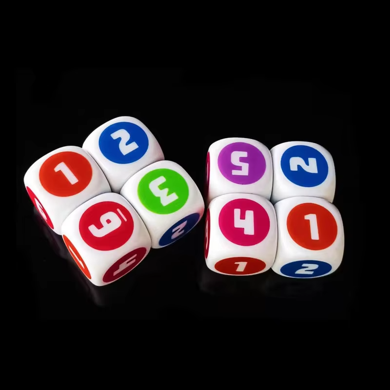 16mm Rounded Custom Dice Digital Teaching Dice Set Table Games Accessories Color Printed Dice