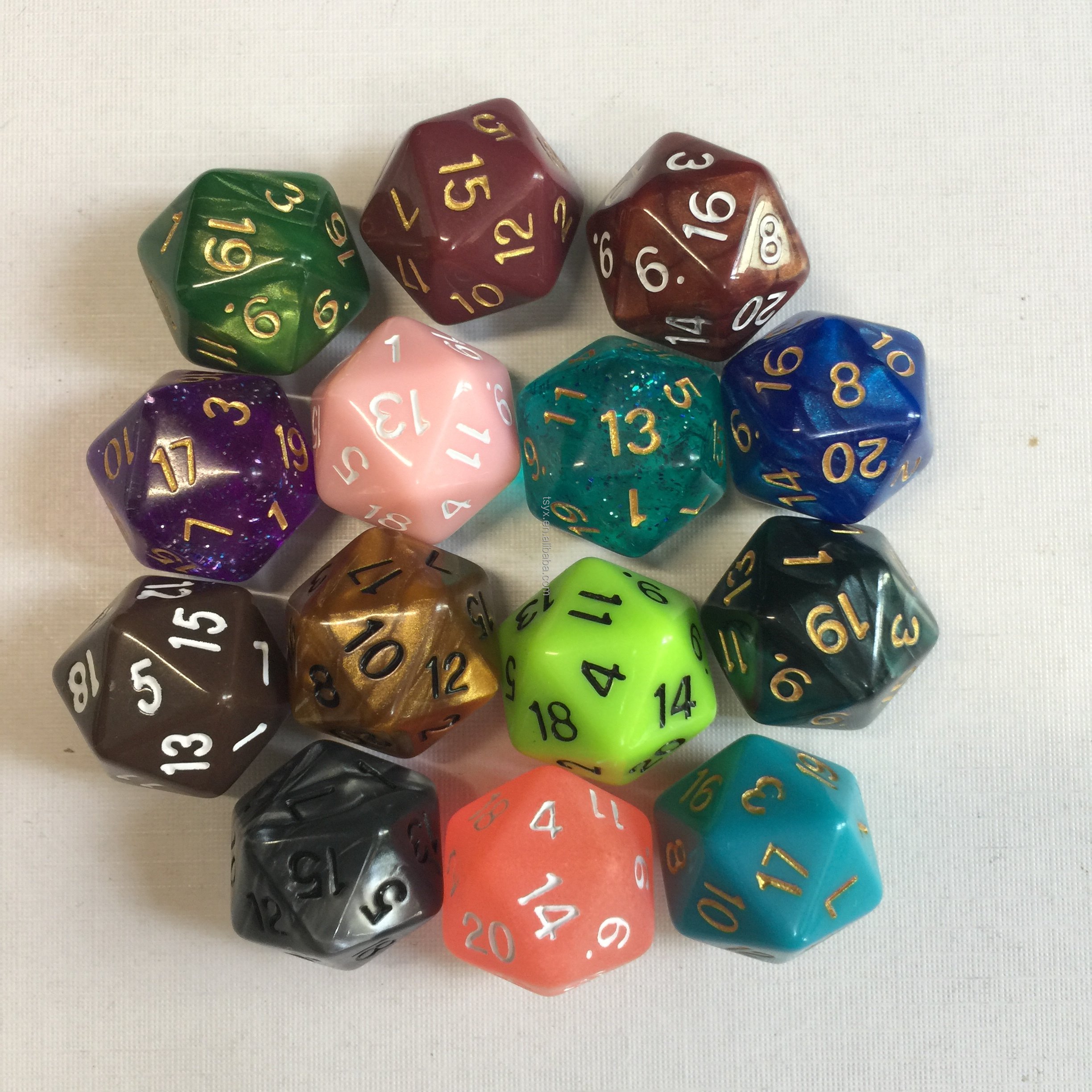 Acrylic new board game resin custom dice with painting engraved logo customized d4 d6 d8 d10 d12 d20 dice game 7pc set