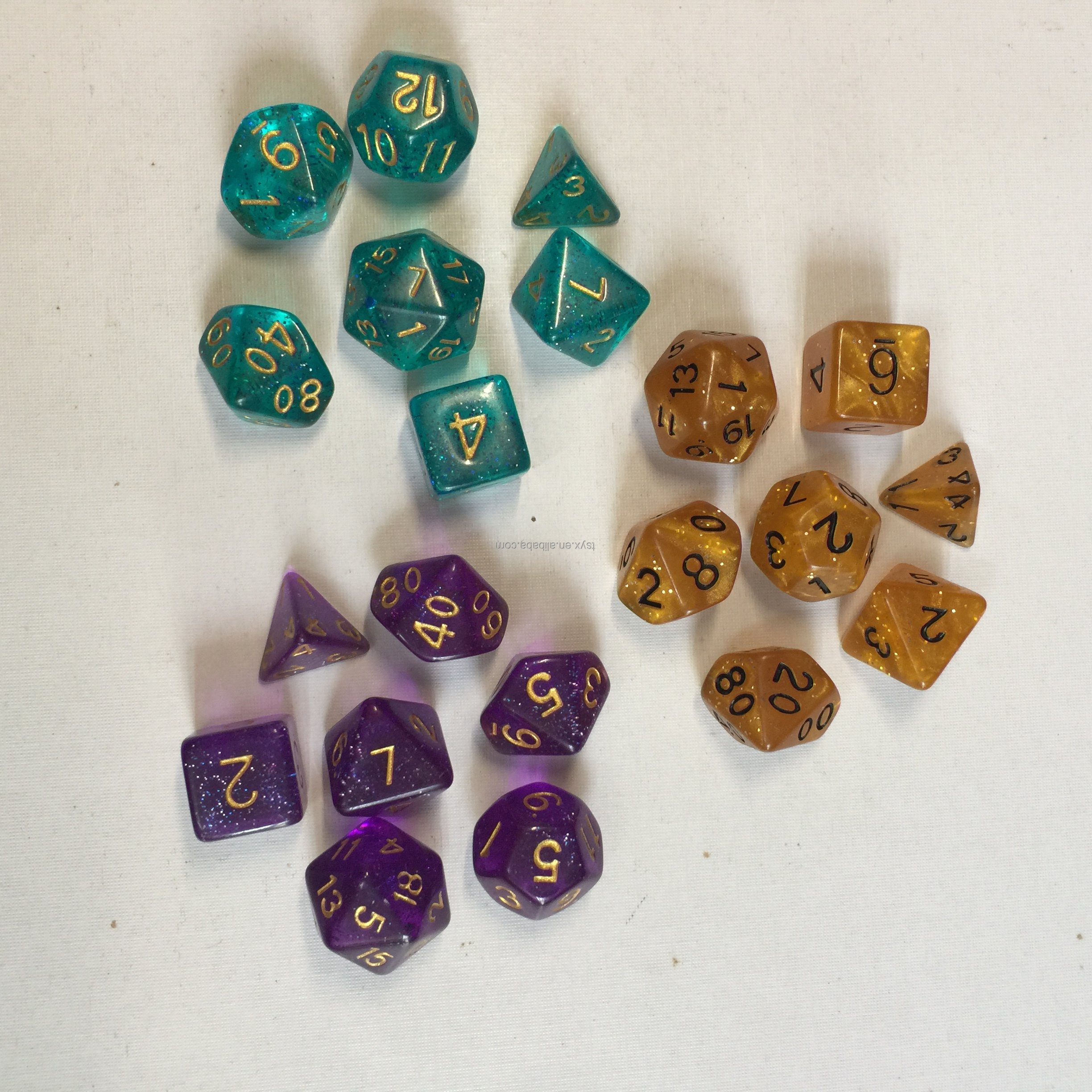 Acrylic new board game resin custom dice with painting engraved logo customized d4 d6 d8 d10 d12 d20 dice game 7pc set