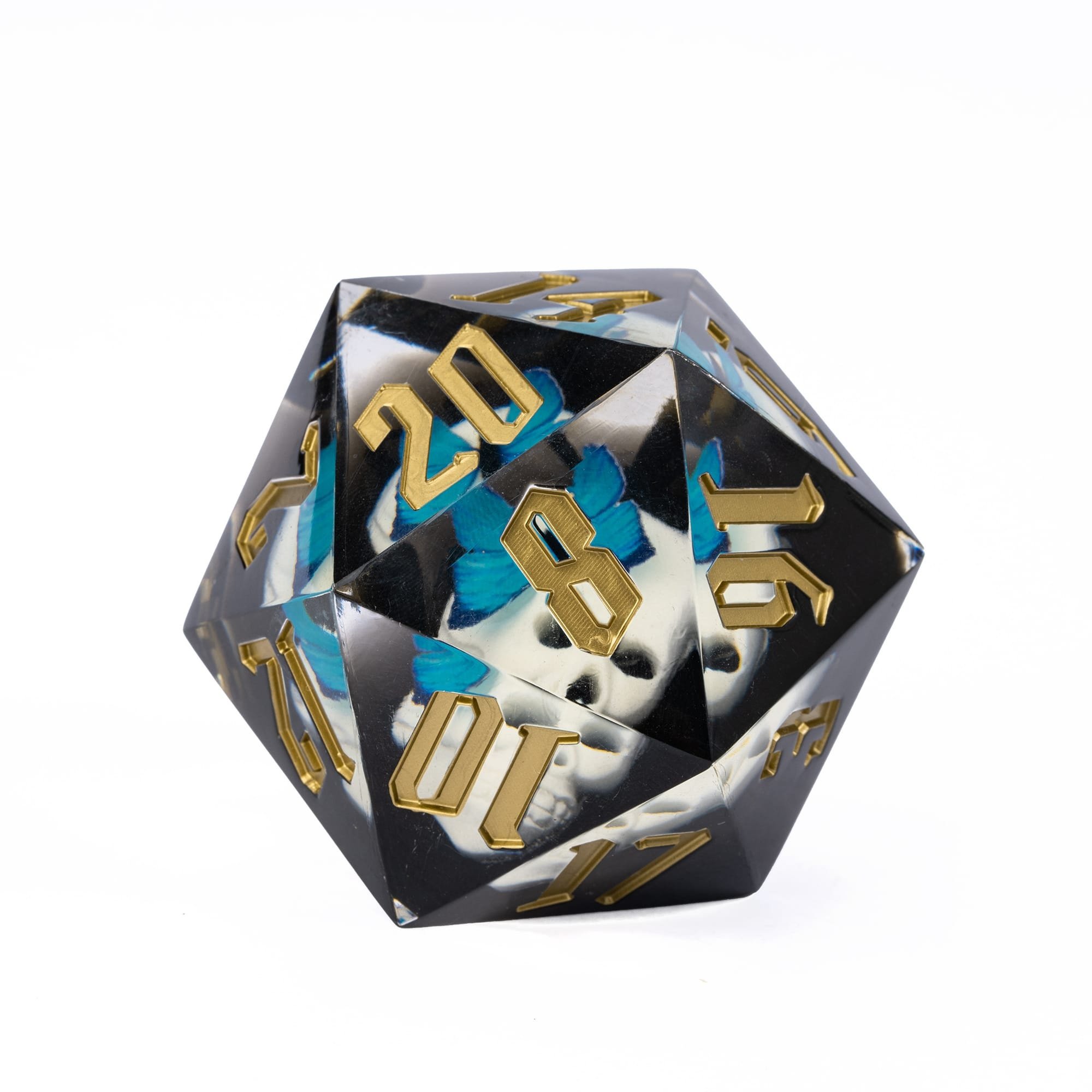 Udixi polyhedron dungeons and dragons d&d custom logo resin sharp edge 20 sides rpg 55mm D20 dice